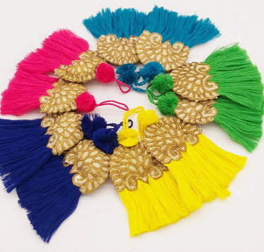 Hand Embroidered Gold Tassels, Gold Latkans, Indian Tassels